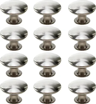 Produktbild von 12x Vintage Möbelknöpfe – Schubladengriffe in Silber für Küche und Schrank