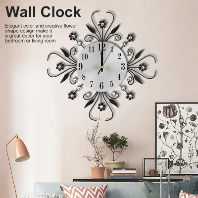 Obrázek produktu pro Iron European Style FlowerShaped Wallmounted Clock Závěsné nástěnné hodiny