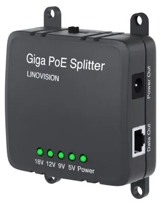 Image de Diviseur PoE Gigabit de 30W avec sortie DC 5/9/12/18V