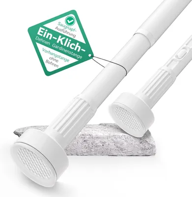 Zdjęcie produktu dla Karnisz bez wiercenia 340-430 cm, 32 mm, biały, do zasłony prysznicowej