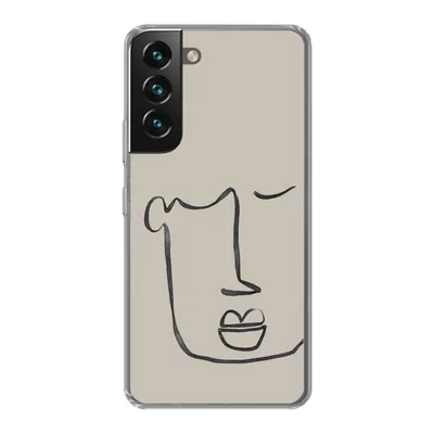 Produktbild von MuchoWow® Handyhülle Schutzhülle Hülle für Samsung Galaxy S22 Gesicht - Abstrakt - Strichzeichnung Silikon Softcase Handy Hülle - Mobiltelefonhülle