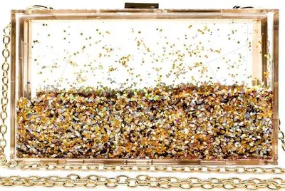 Image de Pochette transparente dorée pour femme