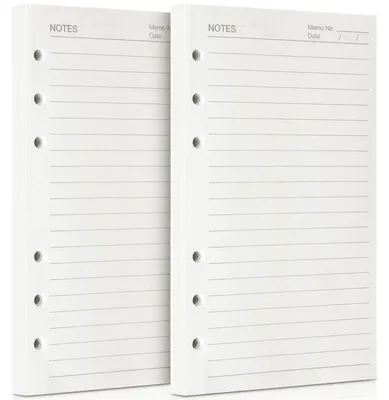 Produktbild von Nachfüllbares Notizbuch Leder Liniert Weiß 21x14,2 cm 100 GSM