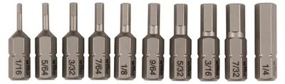 Produktbild von Wiha 72596 10-teiliges Sechskant-SAE-Bit-Set