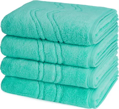 Produktbild von Ross Cashmere feeling 4 X Handtuch im Set Walkfrottee aus Baumwolle 520 g/m², Weich saugstark mit Aufhänger Kordel, Wellenmuster und gewebte Bordüre elegant