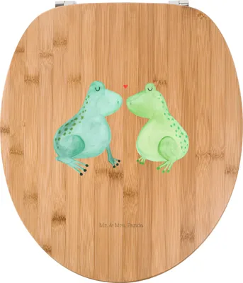 Produktbild von Mr. & Mrs. Panda Toilettendeckel Frosch Liebe - Transparent - Geschenk, Klodeckel, Klositz, klo deckel, WC Brille, Hocheitstag, Pärchen, Hochzeitstag, Frösche, Sitz