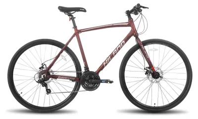 Immagine prodotto di Bicicletta da corsa, altezza 66 cm, ruote complete - Bicicletta da città per uomo e donna - 14 velocità - Telaio e forcella in alluminio - Cerchi in acciaio - Freni a pattino - Taglia L, colore rosso