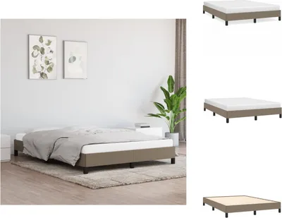 Produktbild von vidaXL Bettgestell Taupe 140x190 cm Stoff -  Betten & Bettgestelle