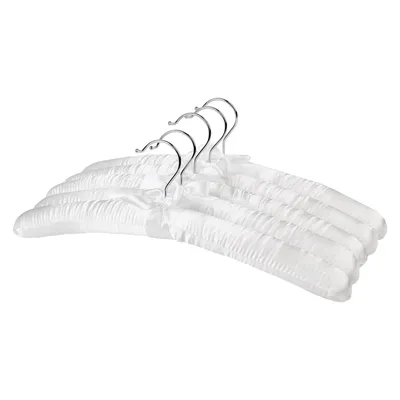 Produktbild von STILVORA Kleiderbügel 5er Set, Erwachsenenkleiderbügel, Satin- und Schaumstoff-Kleiderbügel, Rutschfester Stoff-Kleiderbügel, Bezugskleiderbügel