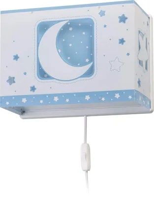 Immagine prodotto di Lampada da parete per bambini, lampada a forma di luna e stelle, illuminazione blu