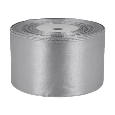 27m Satinband 50mm Dekoband silbergrau