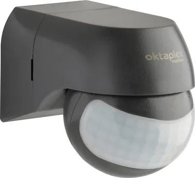 Produktbild von Oktaplex Bewegungsmelder LED Aussen IP44 Infrarotsensor 180° schwenk- & neigbar Aufputz anthrazit