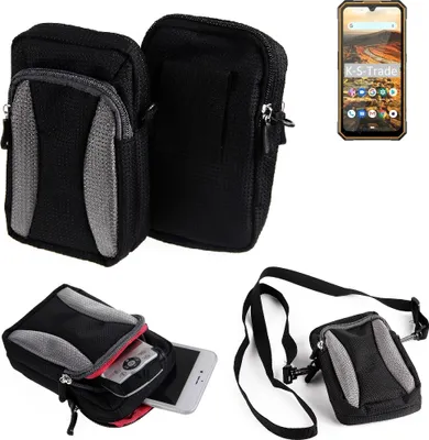 Produktbild von K-S-Trade Holster Schutz Hülle kompatibel mit Cubot KingKong 5 Handy Hülle Gürteltasche Umhängetasche mit Zusatzfach schwarz