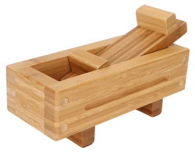 Immagine prodotto di Forma in legno per riso per sushi - Macchina per sushi giapponese - Utensile per la casa - 3 accessori inclusi - Facile da usare - Ideale per sushi e biscotti