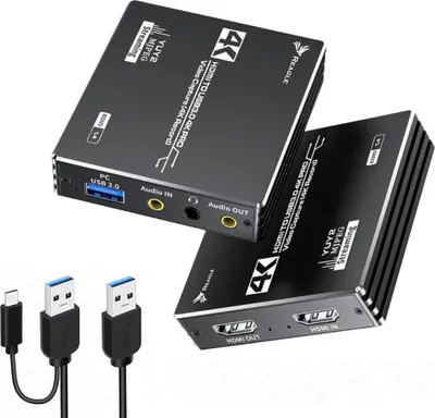 Zdjęcie produktu dla Video Grabber Hdmi Capture Card Usb 4K 60Hz Yuy2 Obs Hdcp Do Pochwycania Sygnału I Konwertowania Reagle