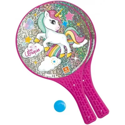 Image de Beach Tennis Licorne Mondo Rose - 37 cm
