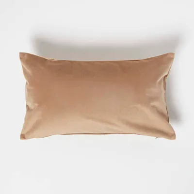 Produktbild von HOMESCAPES Samtkissen beige 30 x 50 cm - Dekokissen mit Füllung