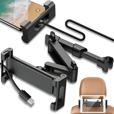 Produktbild von Držiak do auta na tablet na opierku hlavy do auta 360° Držiak tabletu do auta Otočný držiak na opierku hlavy do auta Stojan na tablet iPad Retoo