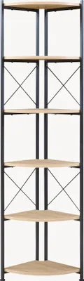 Produktbild von Pflanzregal 'Ulfborg' Holzfarben mit 6 Ablagen 160x30x30 cm Schwarz/Eicheoptik