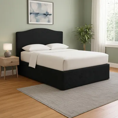 Immagine prodotto di Dmora Letto Singolo Batley 121x210 cm Marrone Scuro, Sfoderabile Contenitore  Italy