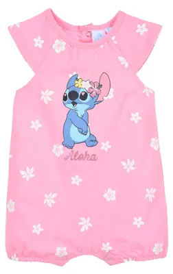 Immagine prodotto di Maglietta e pantaloncini Disney Stitch per bambine, design "Aloha", pigiama a due pezzi