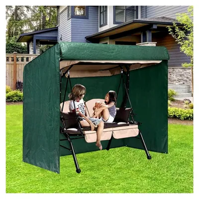 Produktbild von Schutzhülle für Hollywoodschaukel, 3-Sitzer, 220 x 125 x 170 cm, grün, mit Reißverschlüssen, wasserdicht und staubdicht