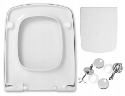 Produktbild von WC Sitz - Toilettensitz - Weiß - 45 Cm X 37 Cm - Duroplast - Langsame Schließung - Toilettendeckel