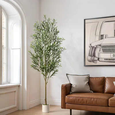 Image de Arbre d'olivier artificiel de 210 cm pour la décoration intérieure