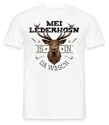 Produktbild von Spreadshirt Ersatz Lederhose Okotberfest | Meine Lederhosen Sind In Der Wäsche Männer T-Shirt, XXL, Weiß