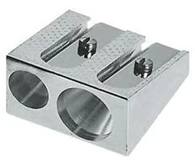 Zdjęcie produktu dla Temperówka metalowa podwójna do ołówków kredek dla uczniów