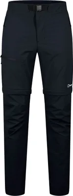 Schwarze Trekkinghose "M Trail-Explorer Zip Off Pant" von Berghaus mit abnehmbaren Beinen und mehreren Taschen.