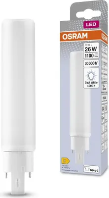 Zdjęcie produktu dla OSRAM HOMELIGHTING 4058075559196 LED (monochrome) EEC E (A - G) G24q-3 10 W = 26 W Neutral white (Ø x L) 33 mm x 170 mm 1 pc(s)