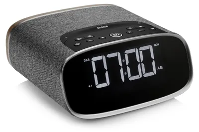 Image de Dexter Radio DAB/DAB+ Digitalradio mit UKW, Bluetooth-Lautsprecher, Wecker, wiederaufladbarer Akku, Echtholzgehäuse – Braunes Design von VQ