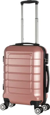 Produktbild von Hartschalenkoffer Handgepäck Trolley / S - 55x39x20 cm / Reisekoffer Bordtrolley 4-Rollen / 201 - Farbe: rose-gold