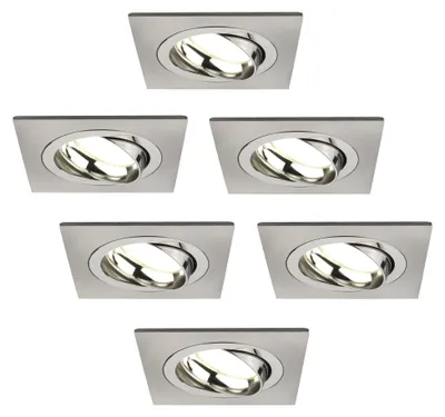 Produktbild von Ledvion 6er Set LED Einbaustrahler Edelstahl 3W dimmbar Neutralweiss