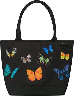 Immagine prodotto di Borsa da spiaggia in pelle con motivo a farfalla, dimensioni L 42 x H 30 x P 15 cm