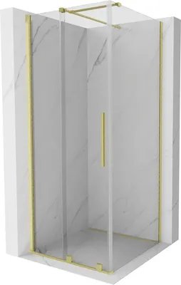 Zdjęcie produktu dla Mexen Velar kabina prysznicowa rozsuwana 90 x 90 cm, transparent, złota szczotkowana - 871-090-090-01-55