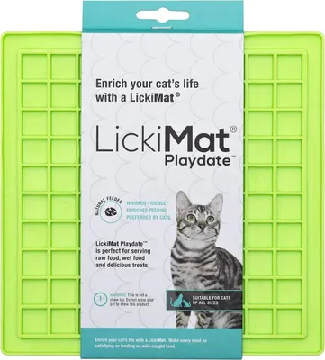 Produktbild von LickiMat Playdate -Katze small 20 x 20 cm, Farbe:grün