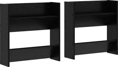 Produktbild von vidaXL Schuhschrank 2 pcs Schwarz Eichen-Optik 60 x 18 x 60 cm