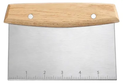 Deegschraper aus Edelstahl, 15 cm, mit Holzgriff