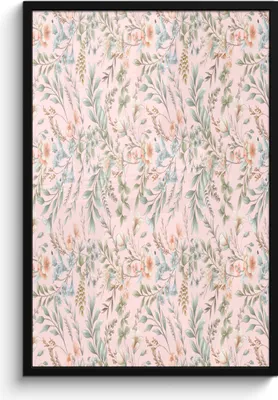 Produktbild von MuchoWow® MuchoWow® Gerahmtes Poster Blumen - Pastell - Collage 60x90 cm - Poster mit zchwarzem Bilderrahmen - Kunst