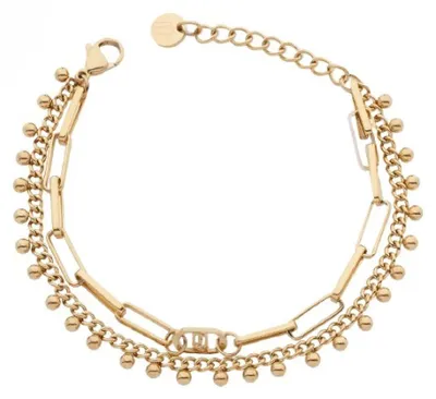 Immagine prodotto di Bracciale doppio alla moda in acciaio placcato oro LJ3004