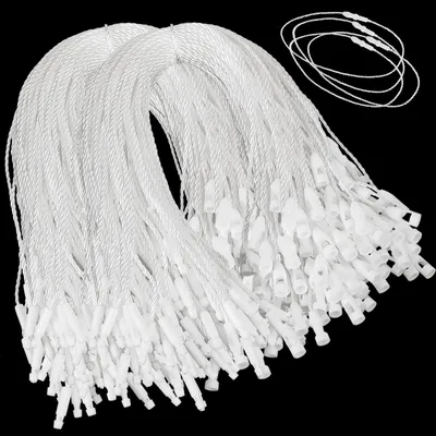 400 Polyester-Kordeln für Preisschilder, weiß, 20 cm