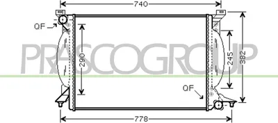 Produktbild von PRASCO AD020R020 Kühler Wasserkühler Motorkühler für AUDI A4 Avant (8ED, B7) A4 Avant (8E5, B6) A4 Limousine (8E2, B6) A4 Limousine (8EC, B7)
