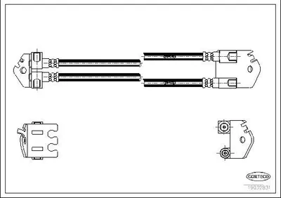 Produktbild von CORTECO 19032831 Bremsschlauch Hinten für FORD TRANSIT Bus (FD, FB, FS, FZ, FC) TRANSIT Kasten (FA)