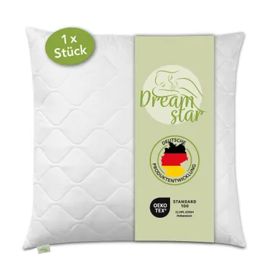 Produktbild von Premium Steppkissen | 80 x 80 cm | Mikrofaser Kopfkissen für Allergiker geeignet | DREAMSTAR