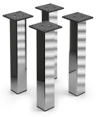 Produktbild von 4er Set sossai Aluminium Möbelfüße 300mm in Chrom Schrankfüße Sockelfüße