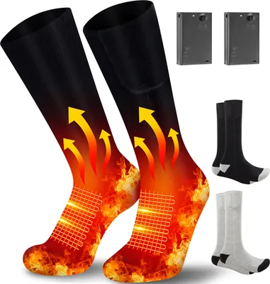 Produktbild von Beheizte Socken,Heizsocken, Snocks Socken,Wärmesohlen,Beheizte Socken Männer Frauen Warme Socken Fußwärmer Skifahren Wandern Batteriebetrieben