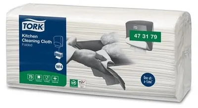 Produktbild von TORK trockene Reinigungstücher Premium W4 1-lagig weiss 300 Tücher
