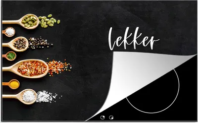 Produktbild von KitchenYeah© Herdabdeckplatte Zitate - Gewürze - Sprichwörter - Gutes Essen , 81x52cm, Küche Deko, Glaskeramikkochfeld Herdabdeckung, Abdeckplatte fùr Kochfeld